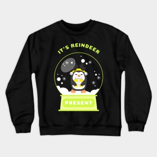 It Is Reindeer Present Penguin (Yellow) Crewneck Sweatshirt